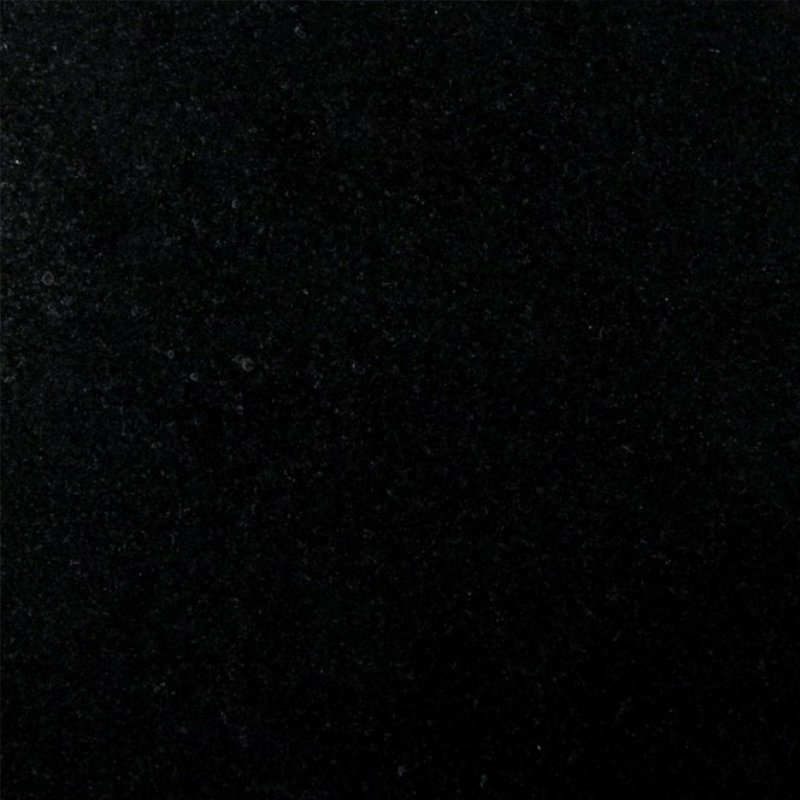 Jet Black granite is known for its solid black colour with no visible variations or veining.