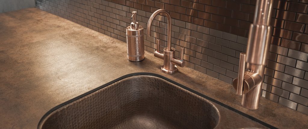 Iron Copper Industrial-effect worktops for a modern style
