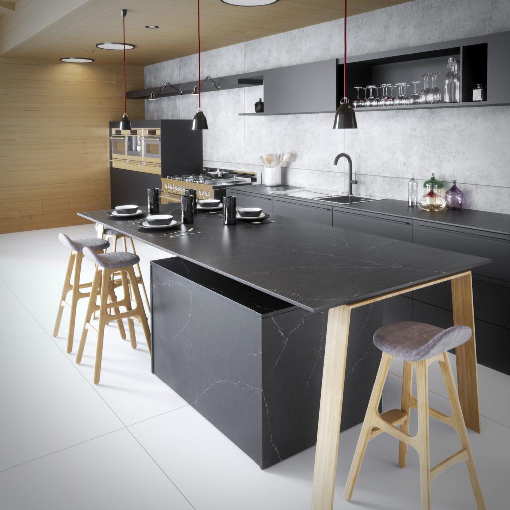 Quartz surfaces by MGD featuring charcoal soapstone by silestone
