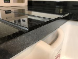 polished finish worktops in our showroom