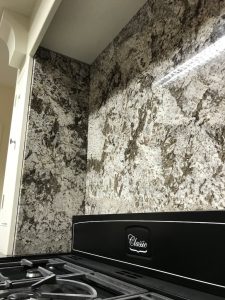 custom splashbacks and wall cladding in our showroom