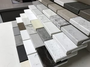 samples of quartz in our showroom