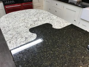 Our showroom - custom island (granite)