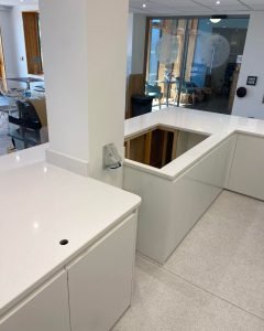 St Michael's Hospice Staff-eye-view of the new quartz worktops
