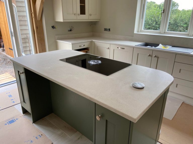 French White Silkstone Worktops Herefordshire 5