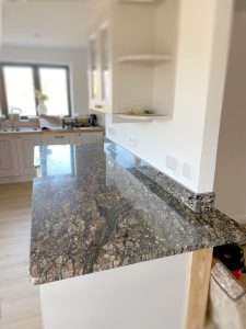 Coral Gold granite worktop (30mm) and 100mm upstand 6