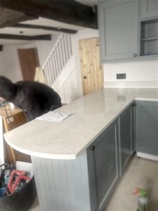 Carrara Quartz Kitchen Breakfast Bar 30mm 12