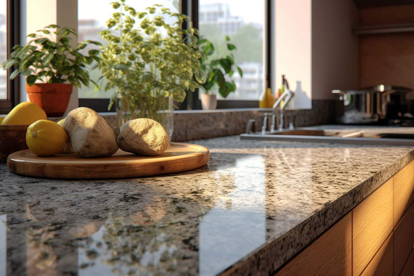 Granite worktops by a sunny window, inviting Contact Us Page header image