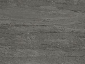 grey stone-effect neolith aspen grey product swatch, featuring banded grain patterns of dark and light hues in contrast with the mid-toned base.