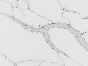 white quartz compound stone with larger darker grey veins - Canaletto BQS marble-effect quartz swatch