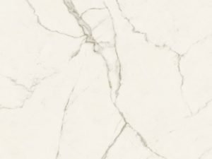 white marble-effect porcelain slabs with grey veining - Calacatta Extra Atlas Plan swatch