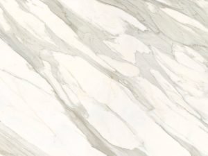 white marble-effect sintered stone surface swatch - neolith calacatta gold