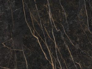 black sintered stone worktop with intricate gold veining - neolith black obsession
