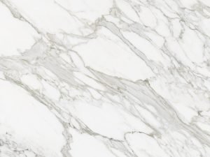 white sintered stone worktop with grey marble veining throughout - neolith calacatta royale swatch