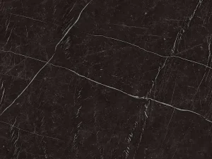 black marble-effect porcelain surface with white veining - nero marquina atlas plan swatch.