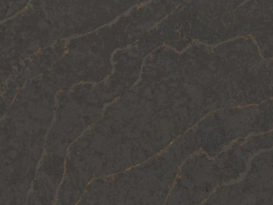Silestone Bohemian Flame dark grey marble-veined quartz swatch