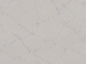 Silestone Victorian Silver product swatch - white and grey marble-style surface