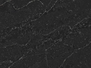 Romantic Ash swatch - a black magmatic surface with white and grey veining