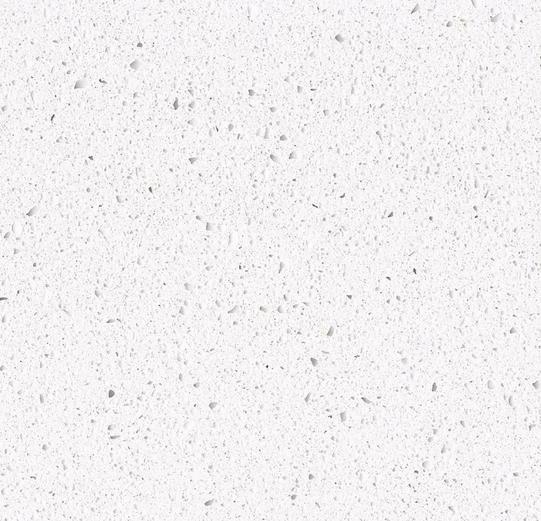 Fine-grained white quartz compound stone with a granular appearance - Bianco Extra Unistone swatch
