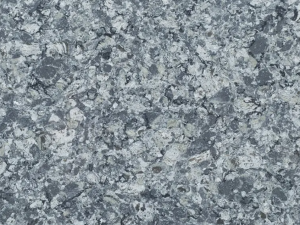 Blue-grey quartz compound stone with irregular darker structures - Azul Aran Unistone swatch