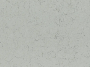 Coarser-grained white quartz compound stone with grey grains/vein-structures spread over the surface - Argento Unistone swatch