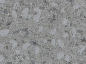 Fine-grained grey quartz compound stone with bigger rounded fragments spread over the surface - Ceppo Unistone swatch