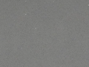 Cimstone Oslo swatch. Grey quartz surface swatch with a fine, consistent texture, featuring tiny, sparkling flecks.