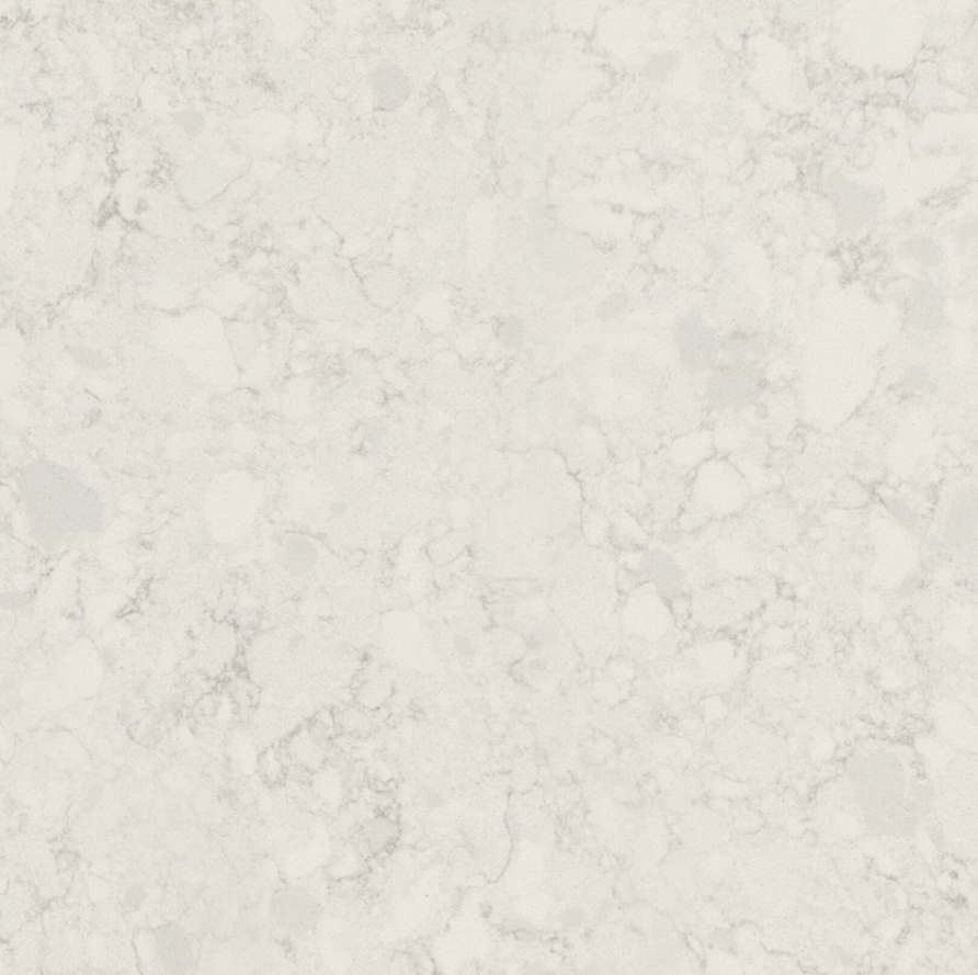 a sophisticated quartz surface featuring a subtle marble design with delicate veining in white and grey - Technistone Noble Arco swatch