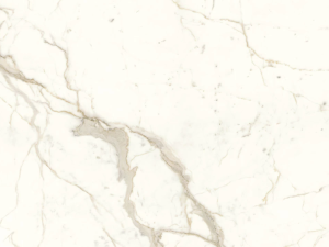 white marble-effect porcelain surface with grey and gold veining - calacatta prestigio atlas plan