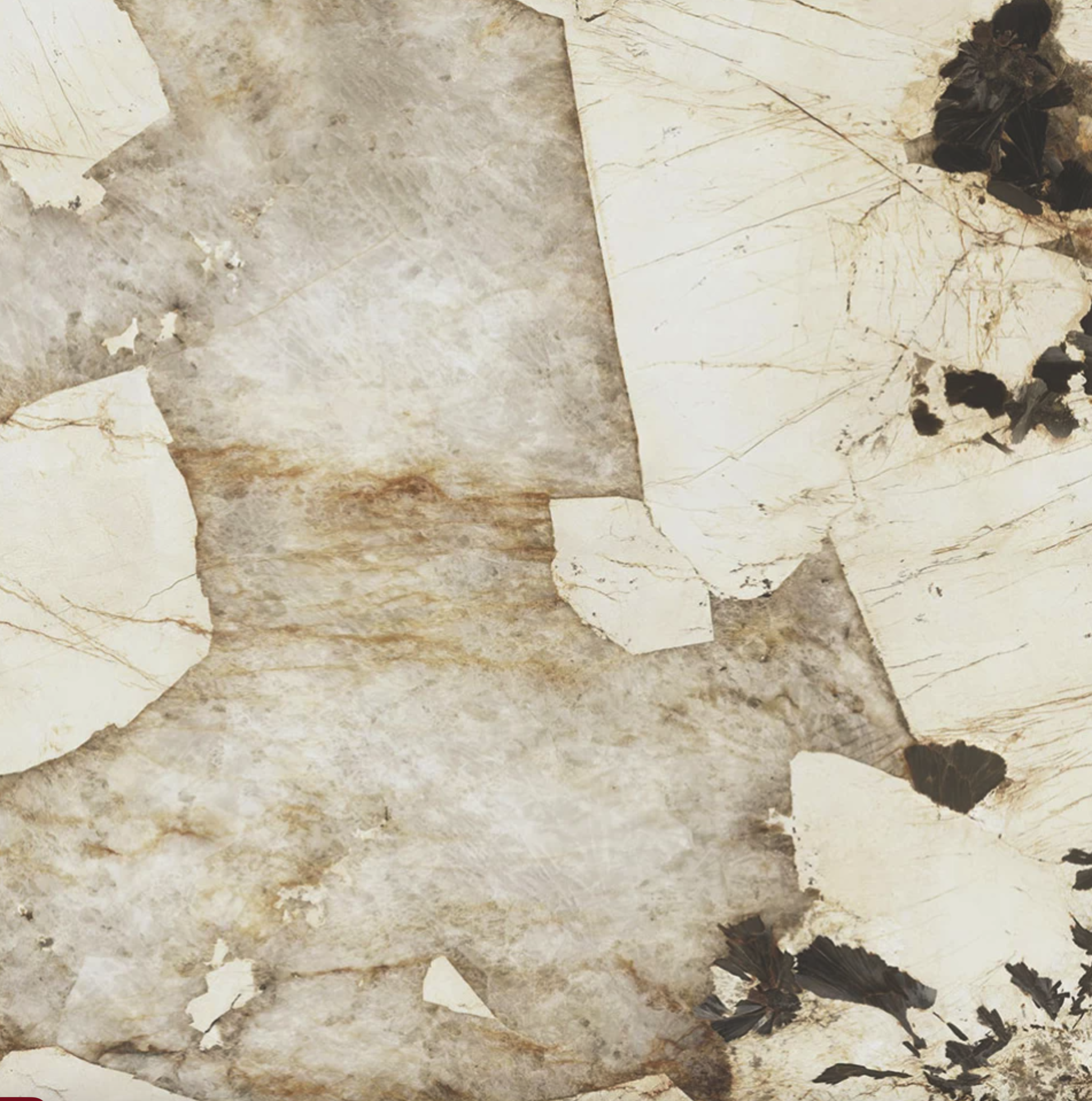 striking marbled stone-effect porcelain surface in cream and beige - desert soul atlas plan