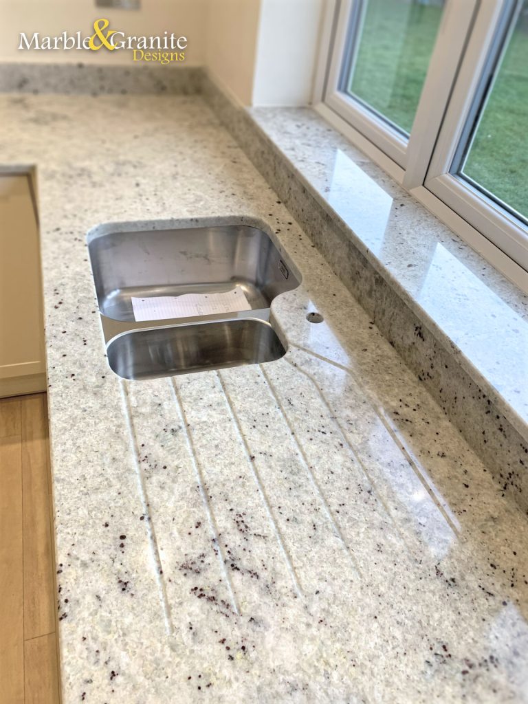 Colonial White Sensa Granite Kitchen Worktops Installation