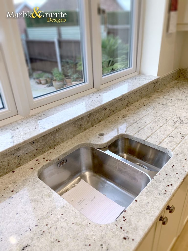 Colonial White Sensa Granite Kitchen Worktops Installation