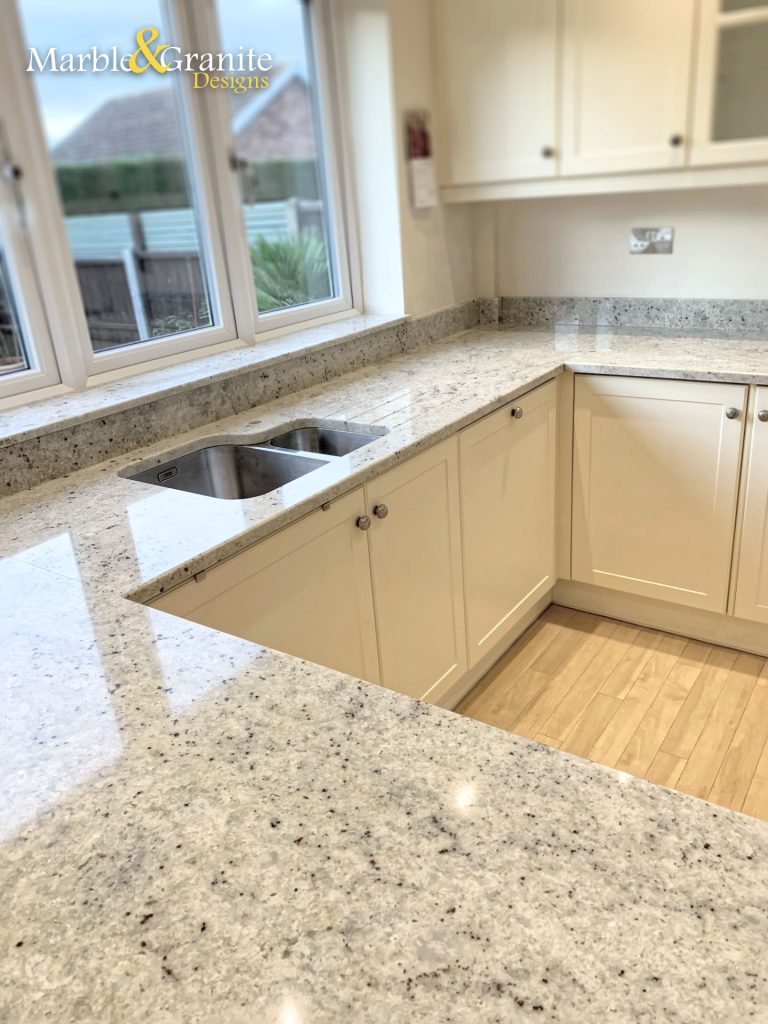 Colonial White Sensa Granite Kitchen Worktops Installation
