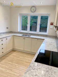 Colonial White Sensa Granite Kitchen Worktops Installation