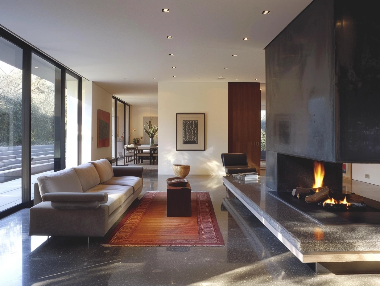Granite Fire Hearth Modern Home