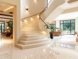 Terrazzo Stairs, one of the best applications of this surface's use.