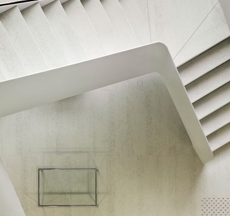 Dekton Danae staircase viewed from above.