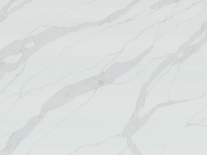 Fine-grained white quartz compound stone with darker veins - Calacatta Forte BQS swatch