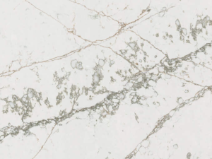 white base with grey veining and a distinctive marble-style look - Technistone Verde Peak swatch