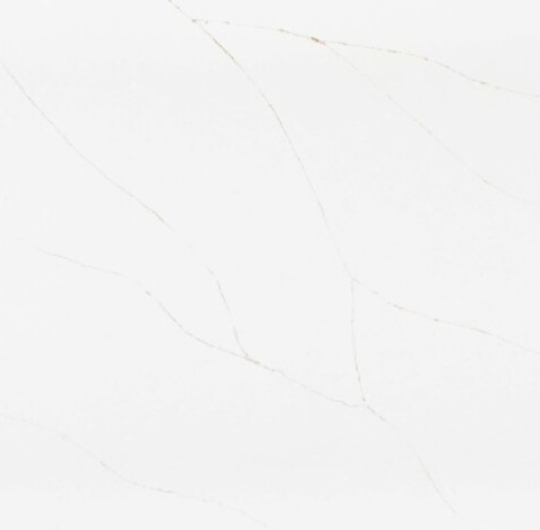 White marble-style quartz surface with brown delicate veining - Diresco Noblesse Gold swatch