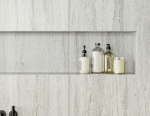 Trevi Dekton bathroom shelving