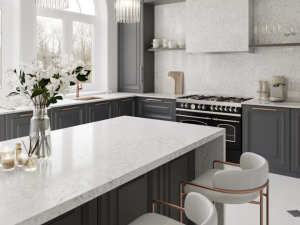 Riviere Rose Silestone Kitchen Island and Worktops
