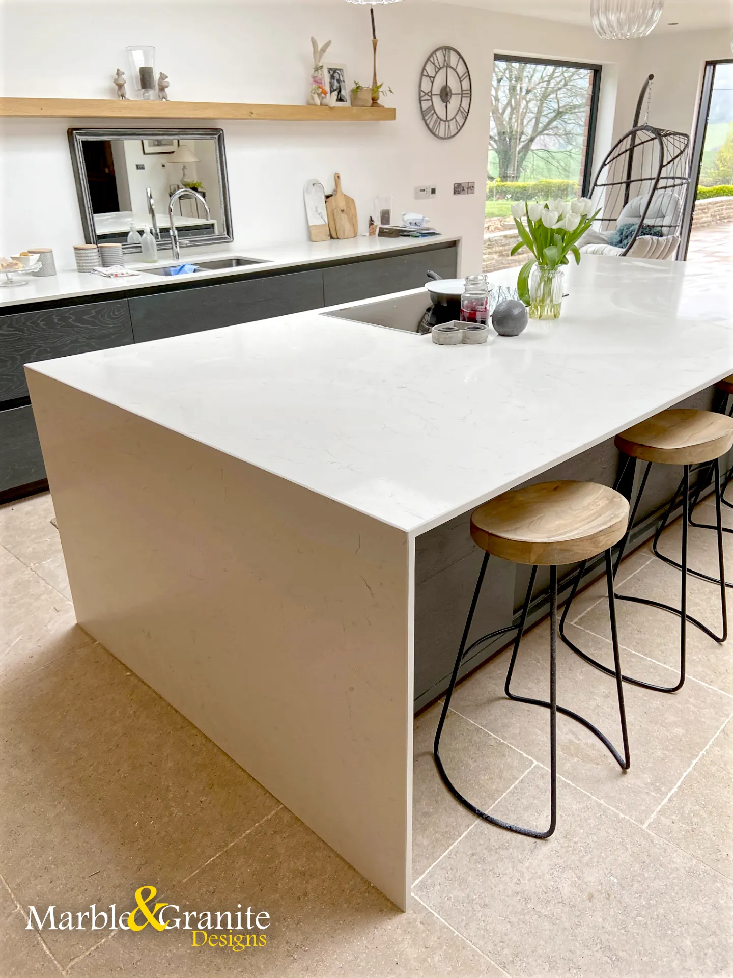 Stone Fabricators Herefordshire - White Quartz Marble Worktops