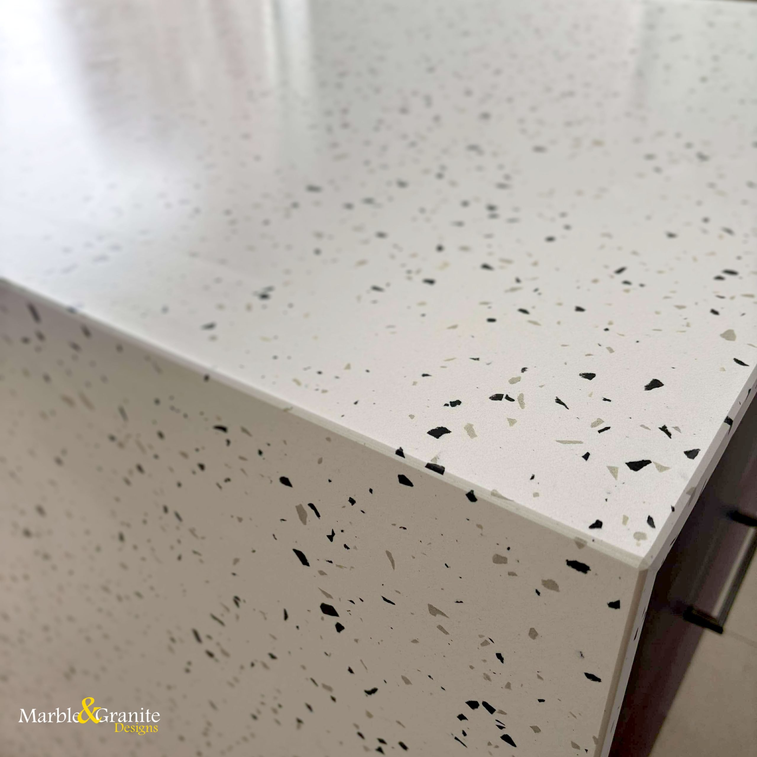 Terrazzo White Diresco Worktops Nailsea corner detail