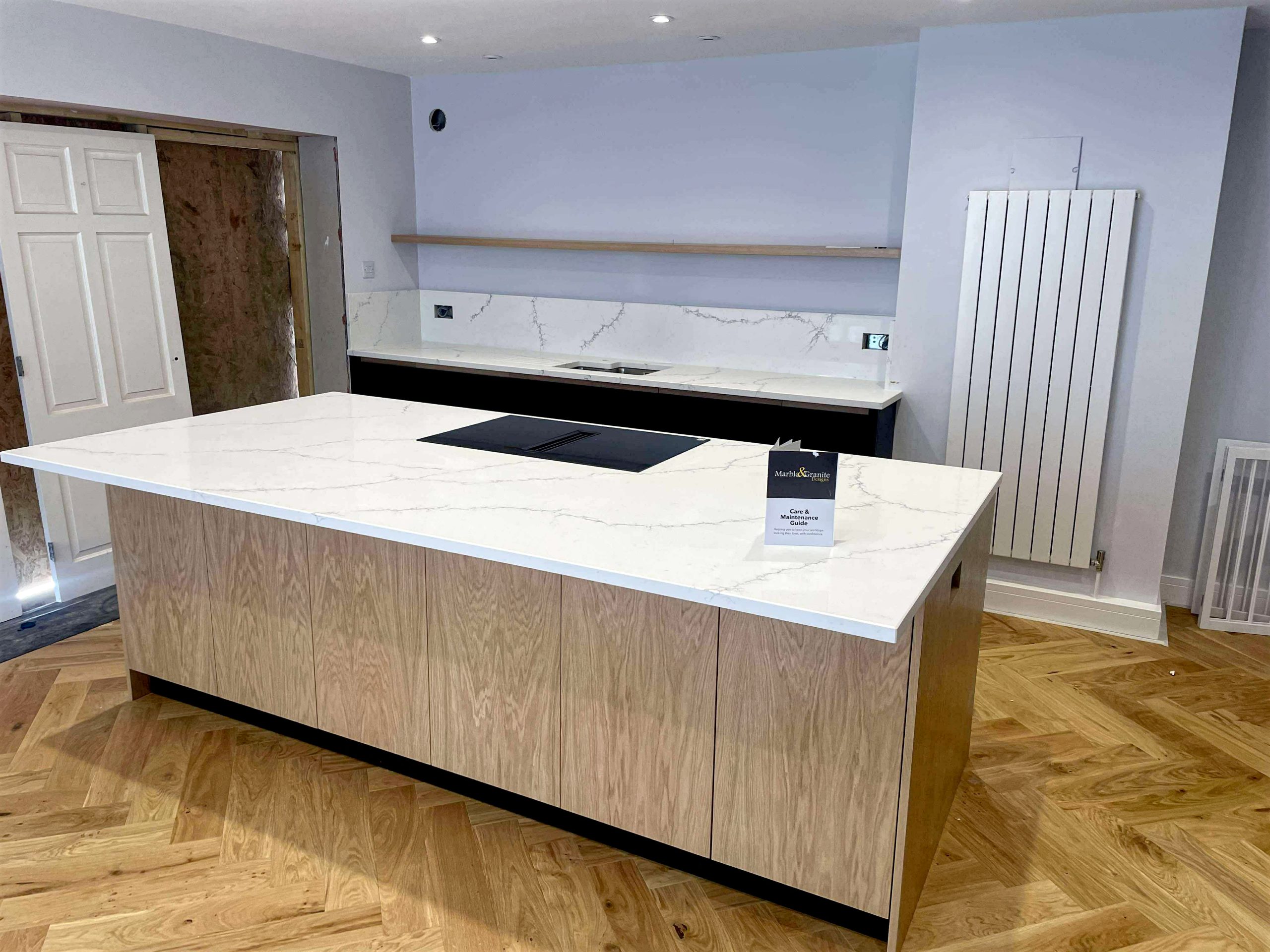 Cimstone Carrara Enigma kitchen worktops installation